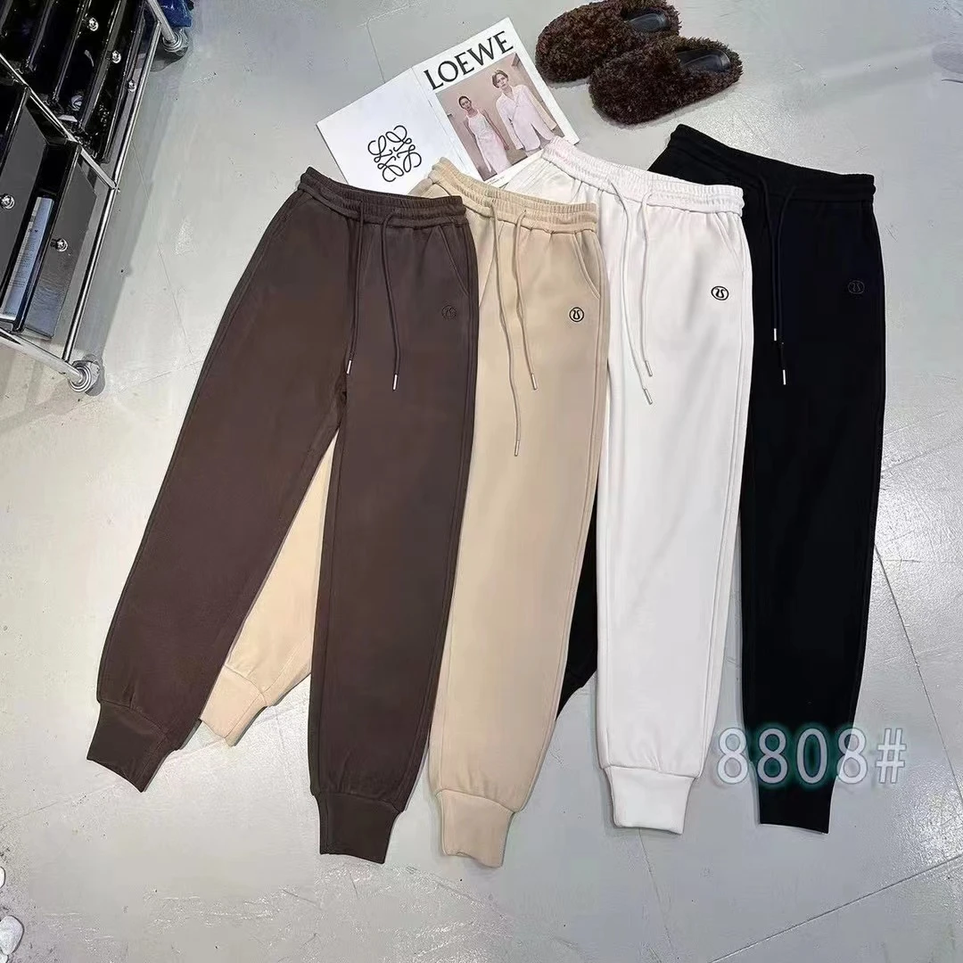 8808冬季双面德绒卫裤休闲裤松紧腰简约百搭运动裤长度98