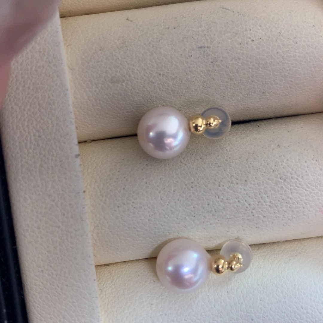 海水珍珠耳饰18K金镶嵌