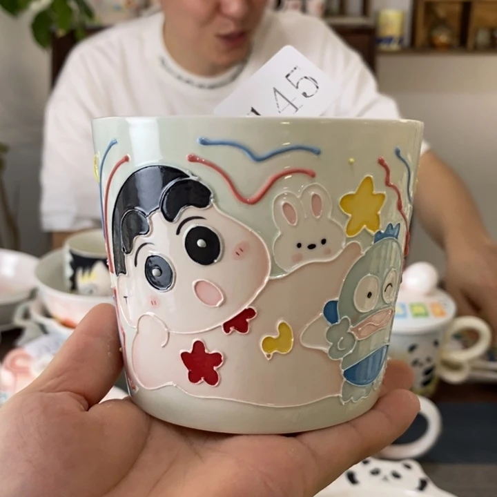 青****瓷片景德镇釉下彩手绘
