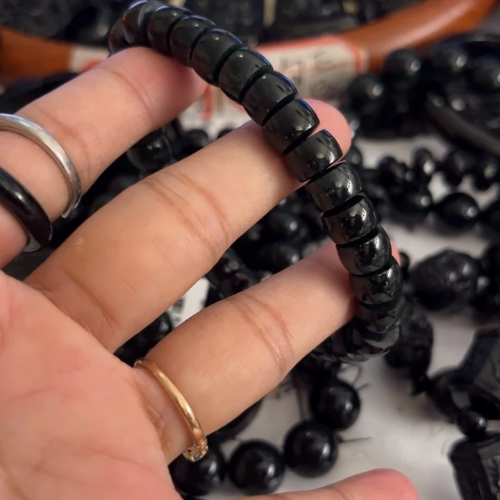 翡翠未镶嵌手链墨翠老邢10