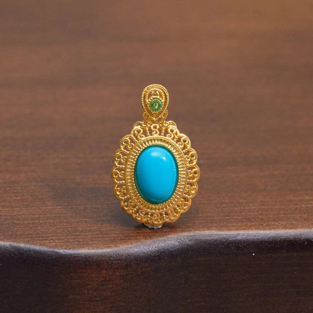 【歪歪】蛋面*美松吊坠*18K镶嵌W8497