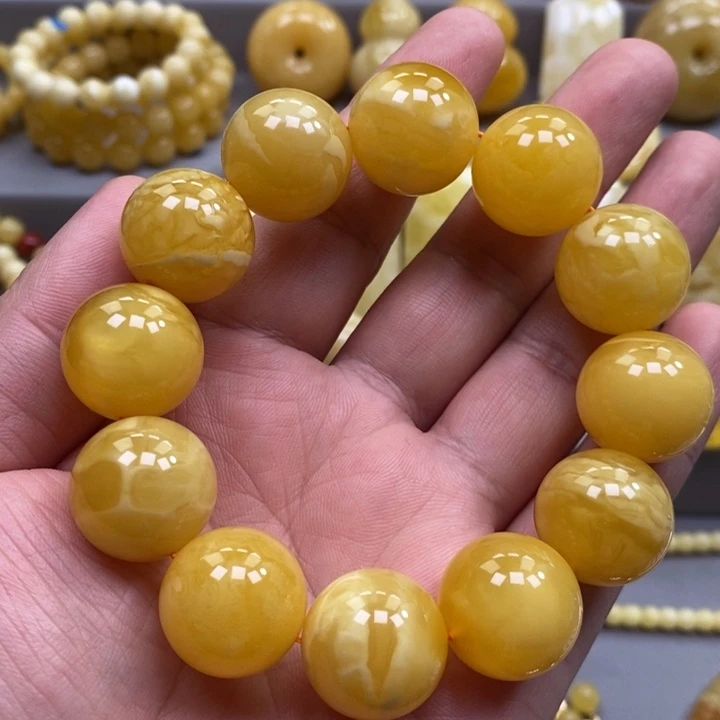 琥珀未镶嵌手链手