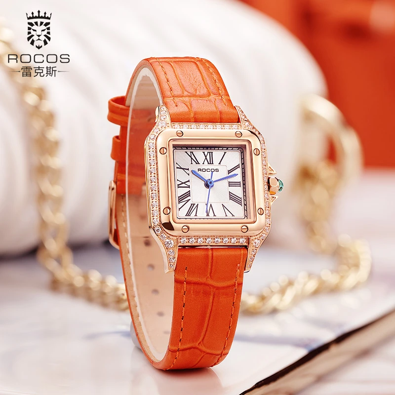 【ROCOS雷克斯】R0255复古小冰糖简约气质小表盘方形女士手表防水