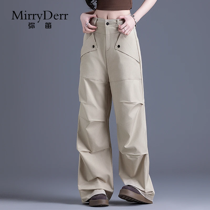 MirryDerr/弥笛休闲潮流百搭工装裤女2025秋季新款高腰运动阔腿裤