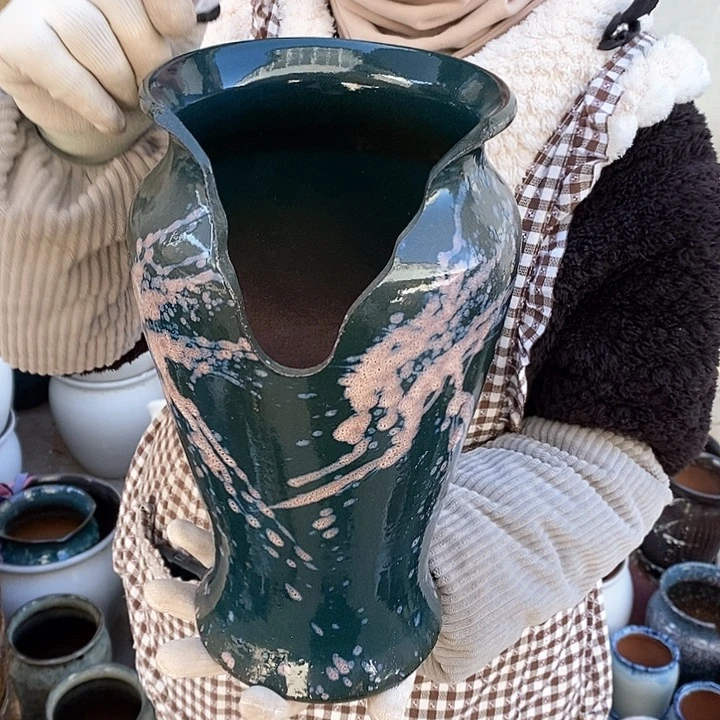 紫砂花盆瑕疵口16高30瑕疵