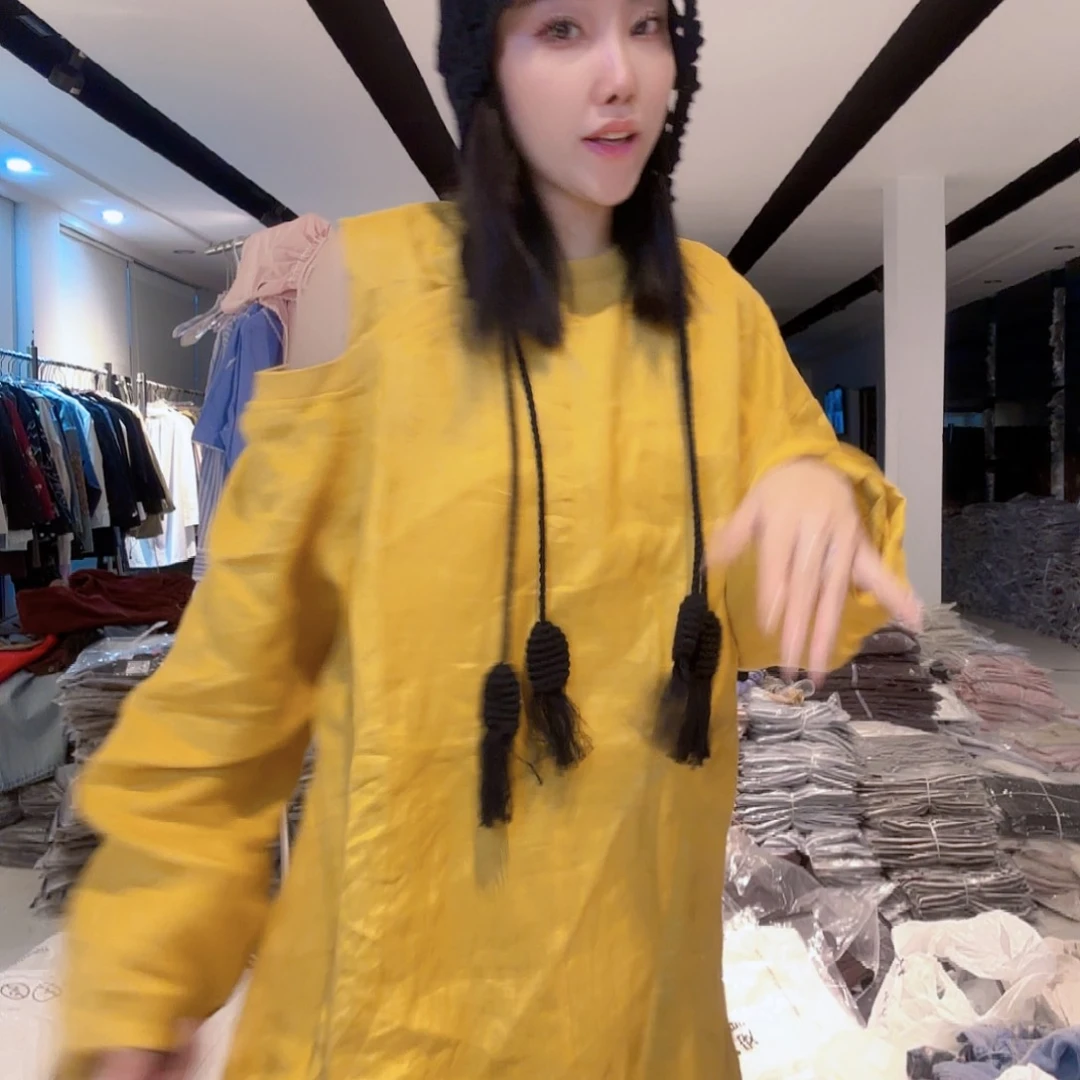 140斤亚麻上衣黄色