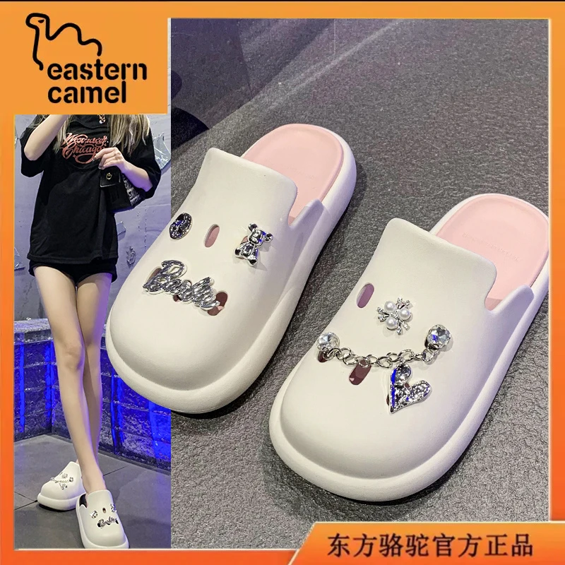 东方骆驼夏季女款凉鞋个性居家两用凉拖鞋女士时尚休闲耐磨洞洞鞋