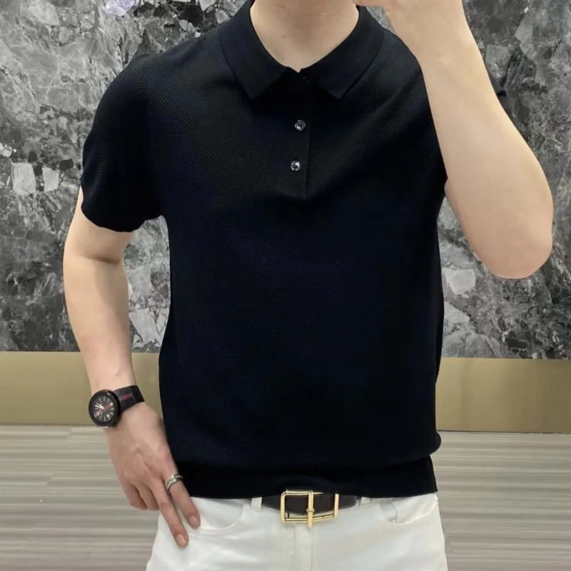 短袖夏季纯色Polo衫商务短袖t恤商务男士半袖百搭
