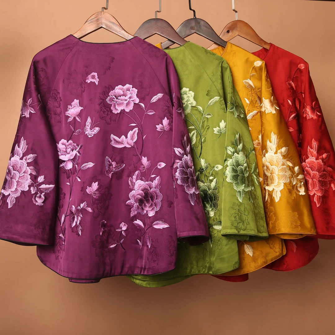 25005素女馆新款满花重工刺绣太太服