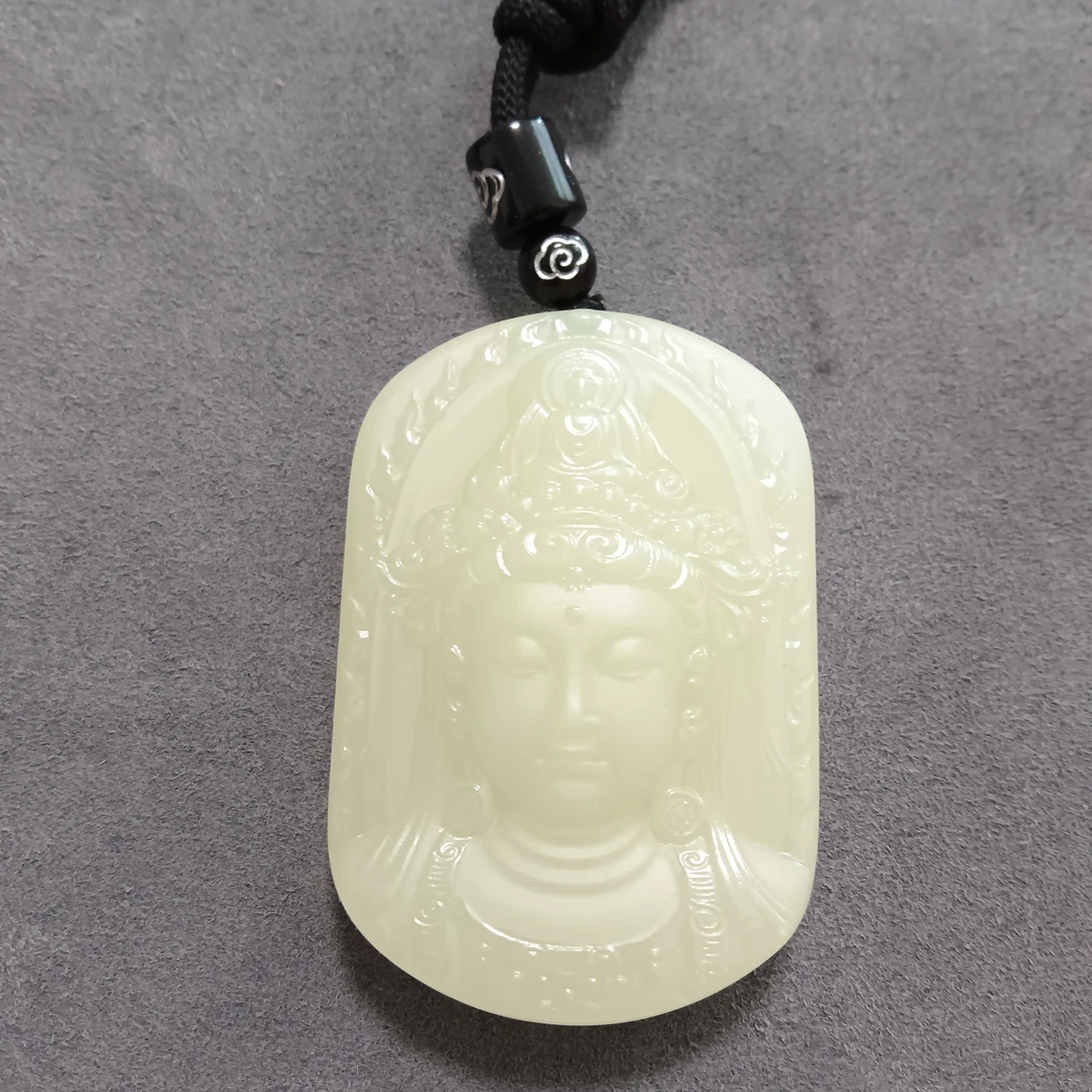 方牌度母玉观音吊坠雕刻精美开脸大气情侣款（方度母）