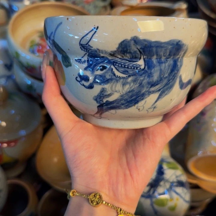 瓷片手工手绘细微不一样