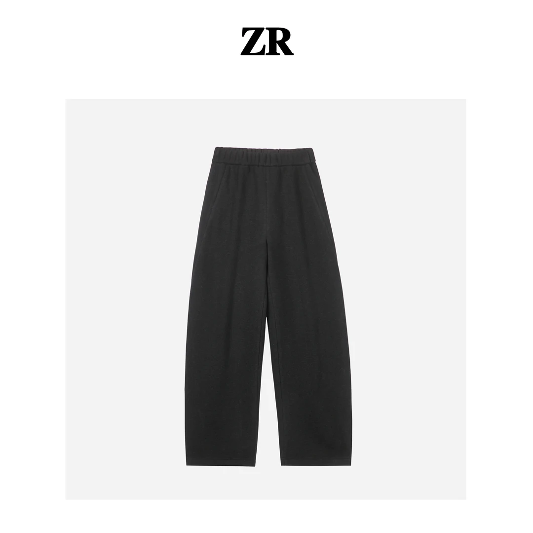 【ZR】设计款高定秋季绵羊毛高腰阔腿裤宽松百搭显瘦857