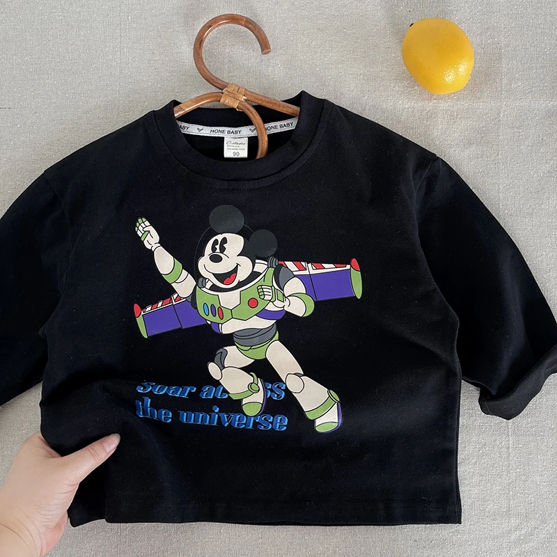 儿童长袖T恤2025秋款新品那女童卡通印花打底衫宝宝T恤