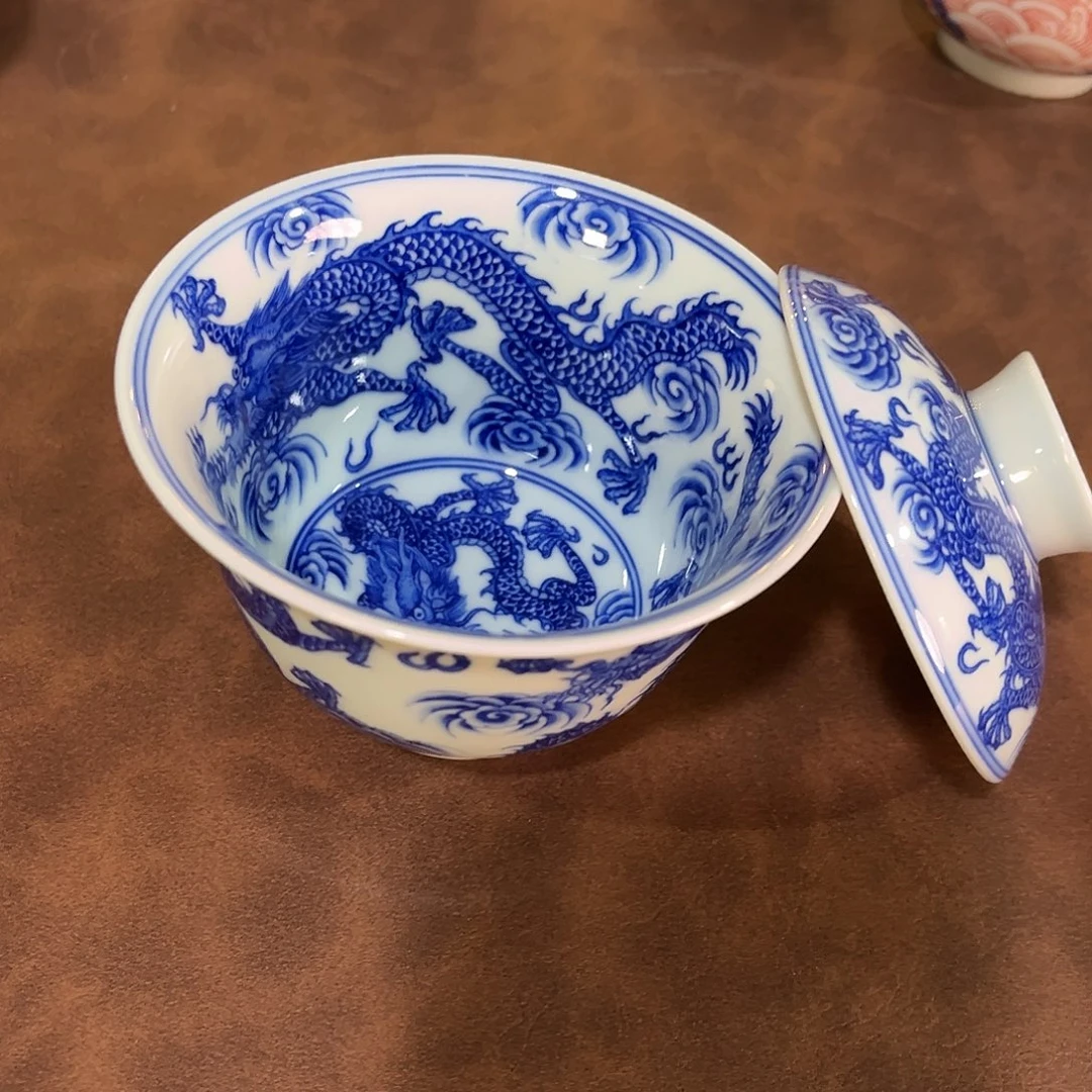 錡镇堂手工手绘盖碗