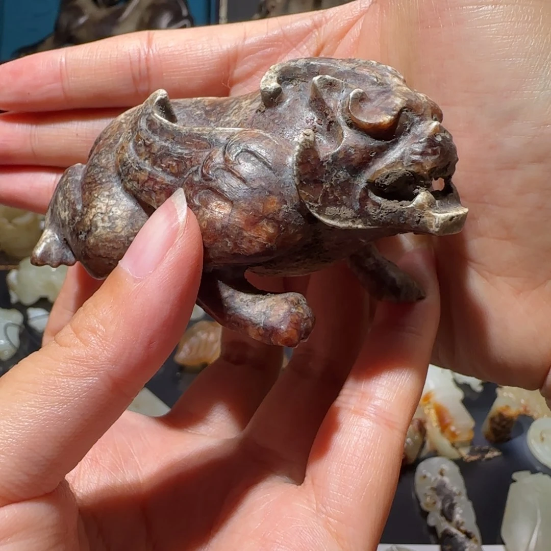 和田玉未镶嵌挂件老*