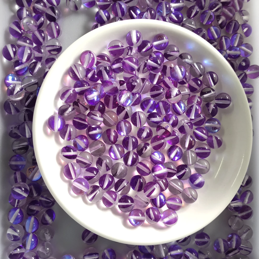 【散珠批发】A1124六芒星光紫水晶8mm*25颗