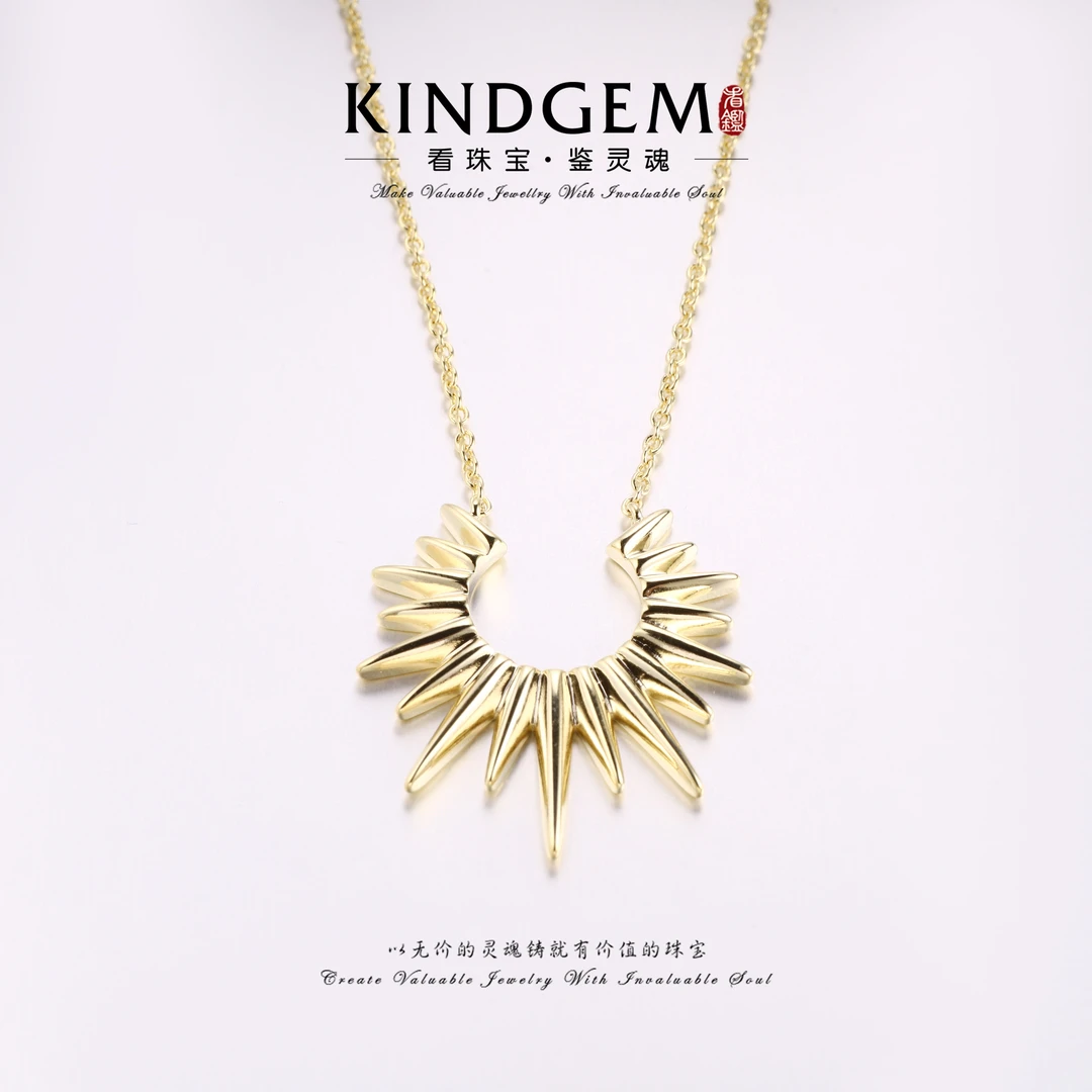 KindGem 金色素款轻奢时尚个性小众项链（39+5cm）C-33578