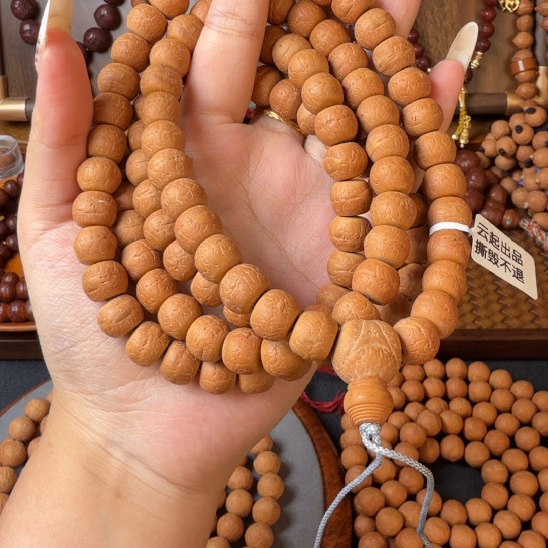 凤眼菩提把件精工藏切/12mm长串