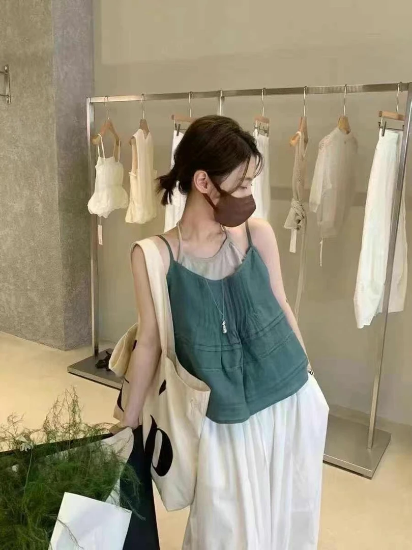 吊带背心女2025韩版夏季新款细肩带圆领百搭时尚气质舒适透气重工