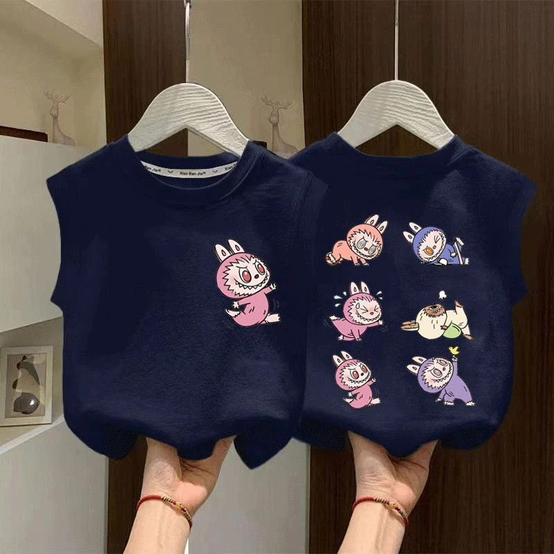 新款童装背心儿童纯棉拉布布宝宝可爱百搭上衣女童夏季ins无袖T恤