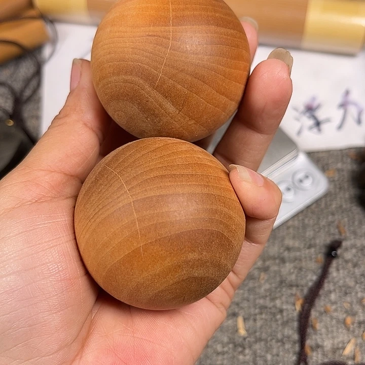 檀香木手串/手链用****3老山檀香手球一对5.0微瑕疵