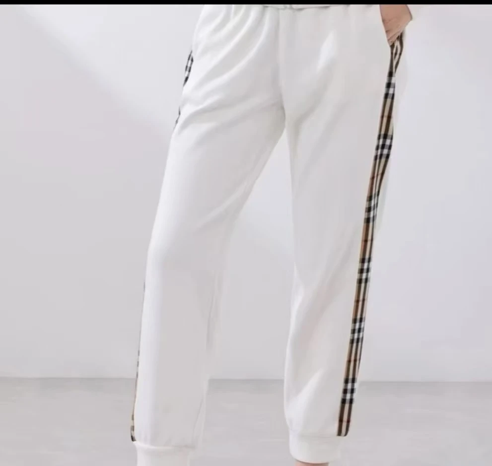 罗马棉宽松时尚显瘦遮肉百搭裤子户外格子大牌时尚休闲裤女125536