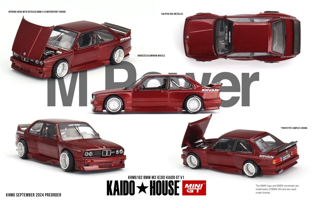 MINI GT KAIDO HOUSE 1:64 宝马BMW M3 E30可开盖 汽车模型