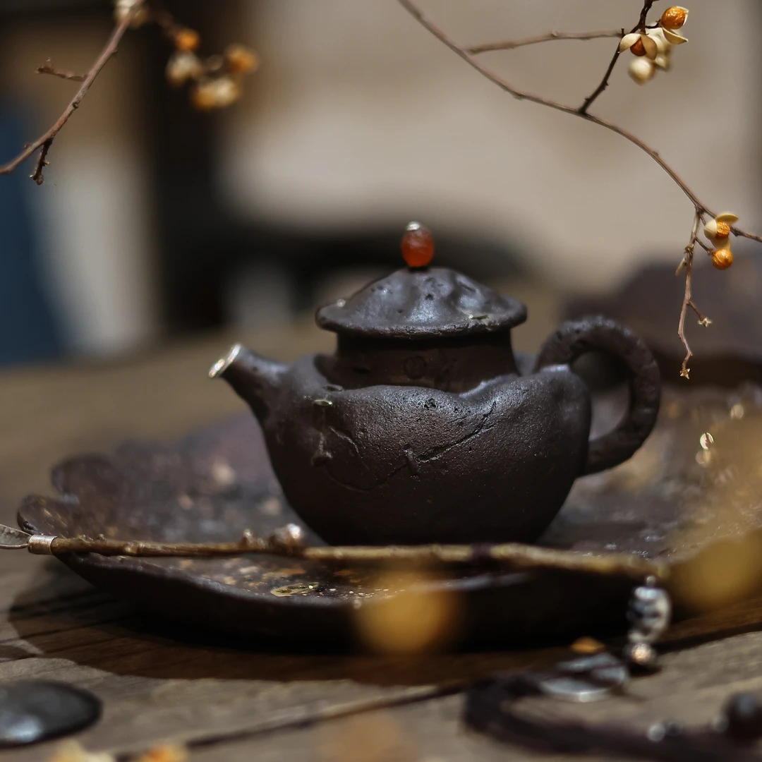 【柿间浅憩】原创*全手工*一眼万年紫砂小泡壶（150ml）