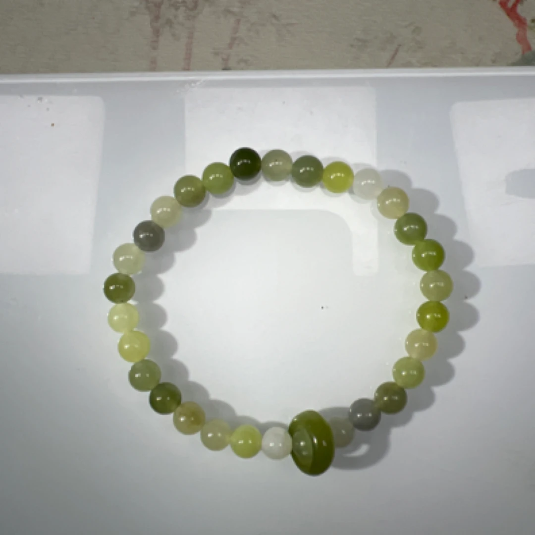 和田玉卡6mm多宝手串编号114