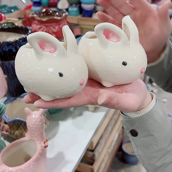 有孔，凑单福利满10元发货陶瓷多肉花盆！