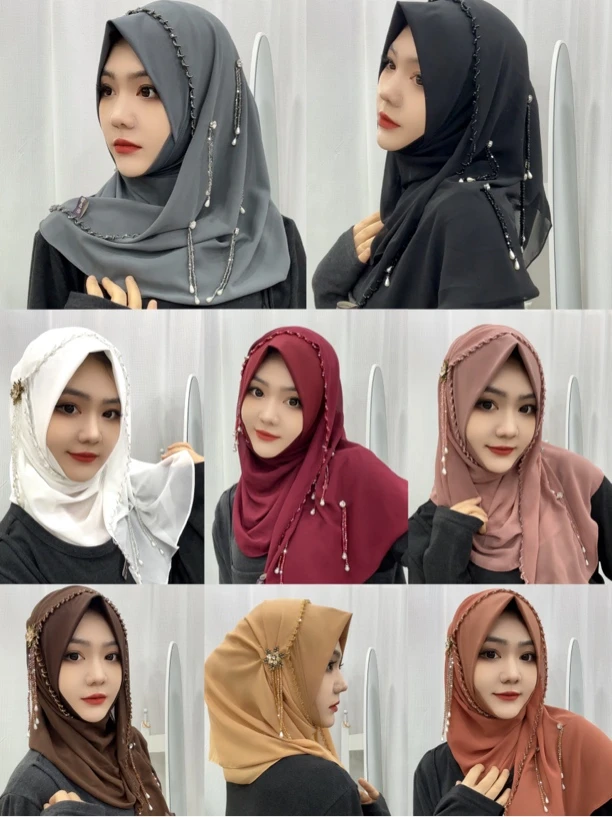 奈伊曼•晚意定制串珠手工拼接绕巾