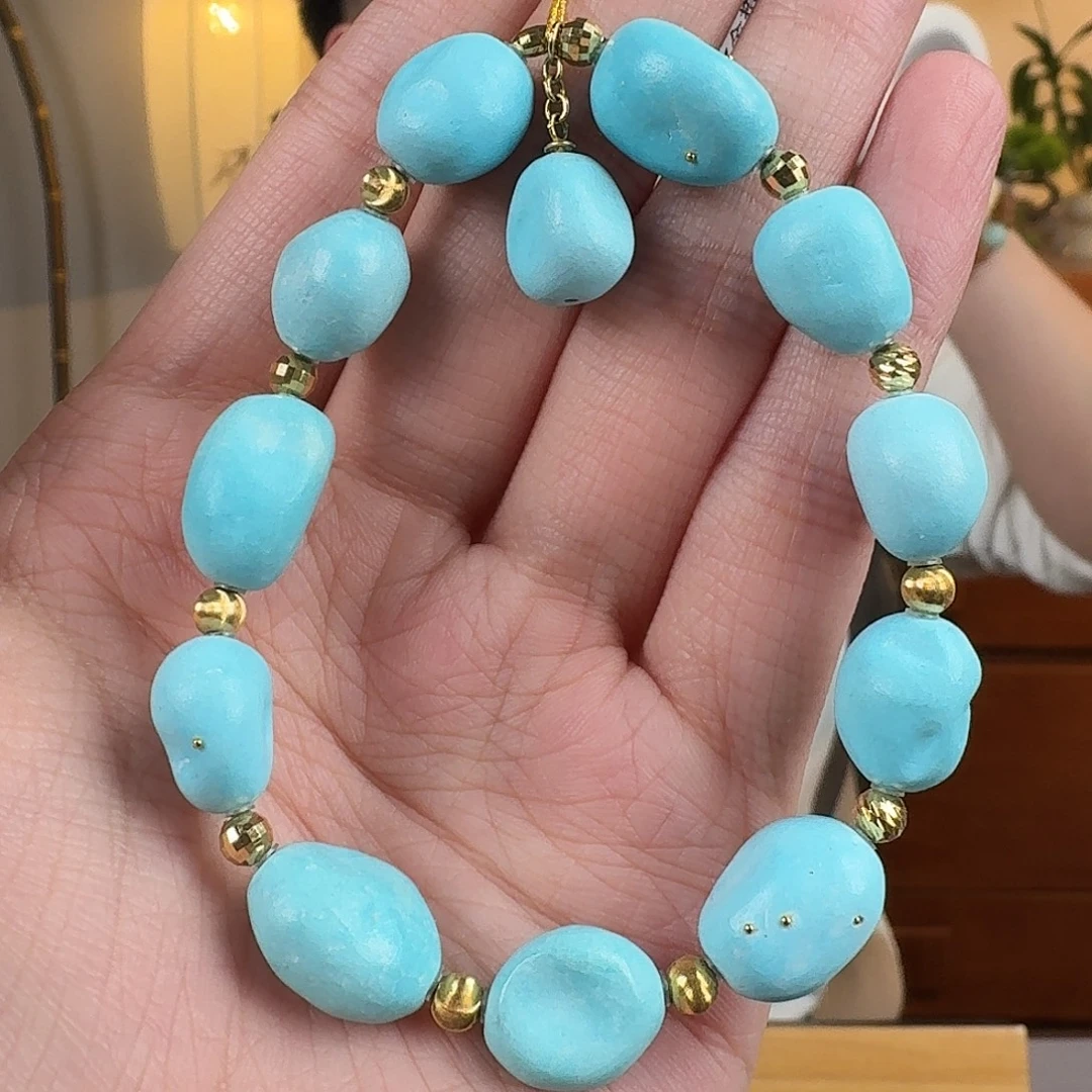 绿松石18K金镶嵌珠宝奇石