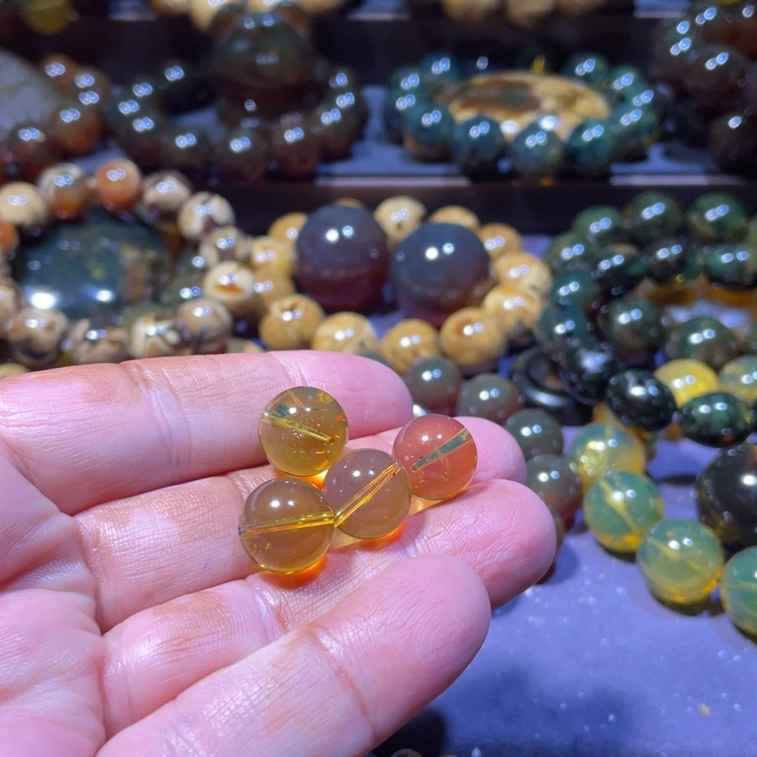 孤***雨琥珀未镶嵌手链天然