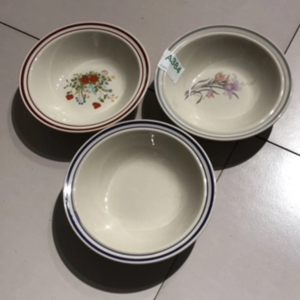 磁州窑老式怀旧汤碗面碗餐具约18.5厘米直径三个