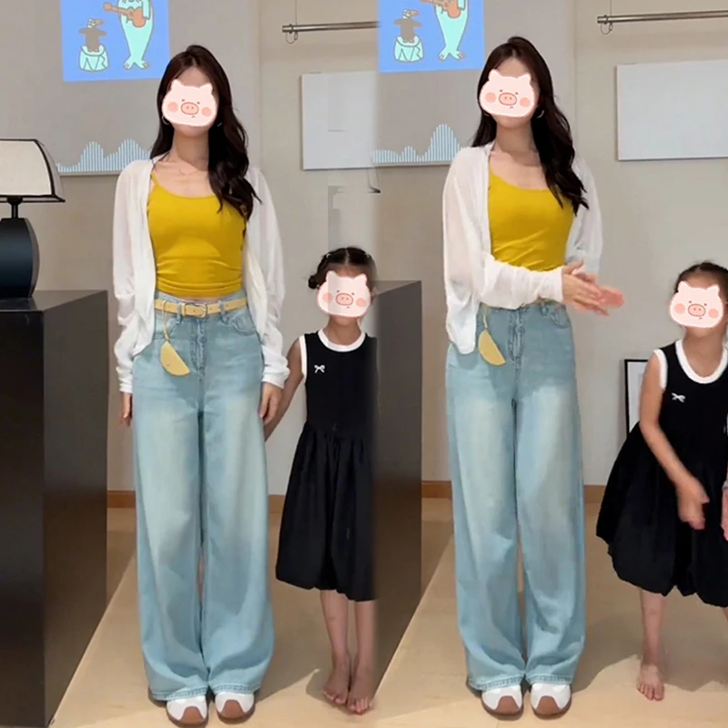 夏季套装女2025新款韩版时尚百搭吊带防晒开衫洋气阔腿裤三件套装