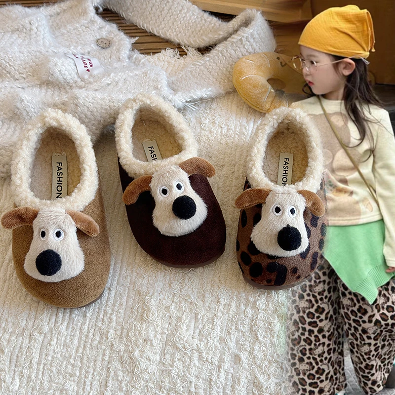 儿童卡通拖鞋可爱棉鞋韩版女童保暖勃肯加绒男宝宝鞋5123