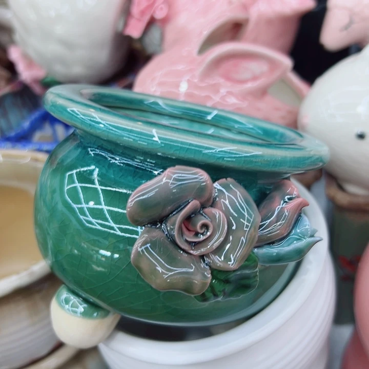 有孔，满10元发货多肉陶瓷花盆