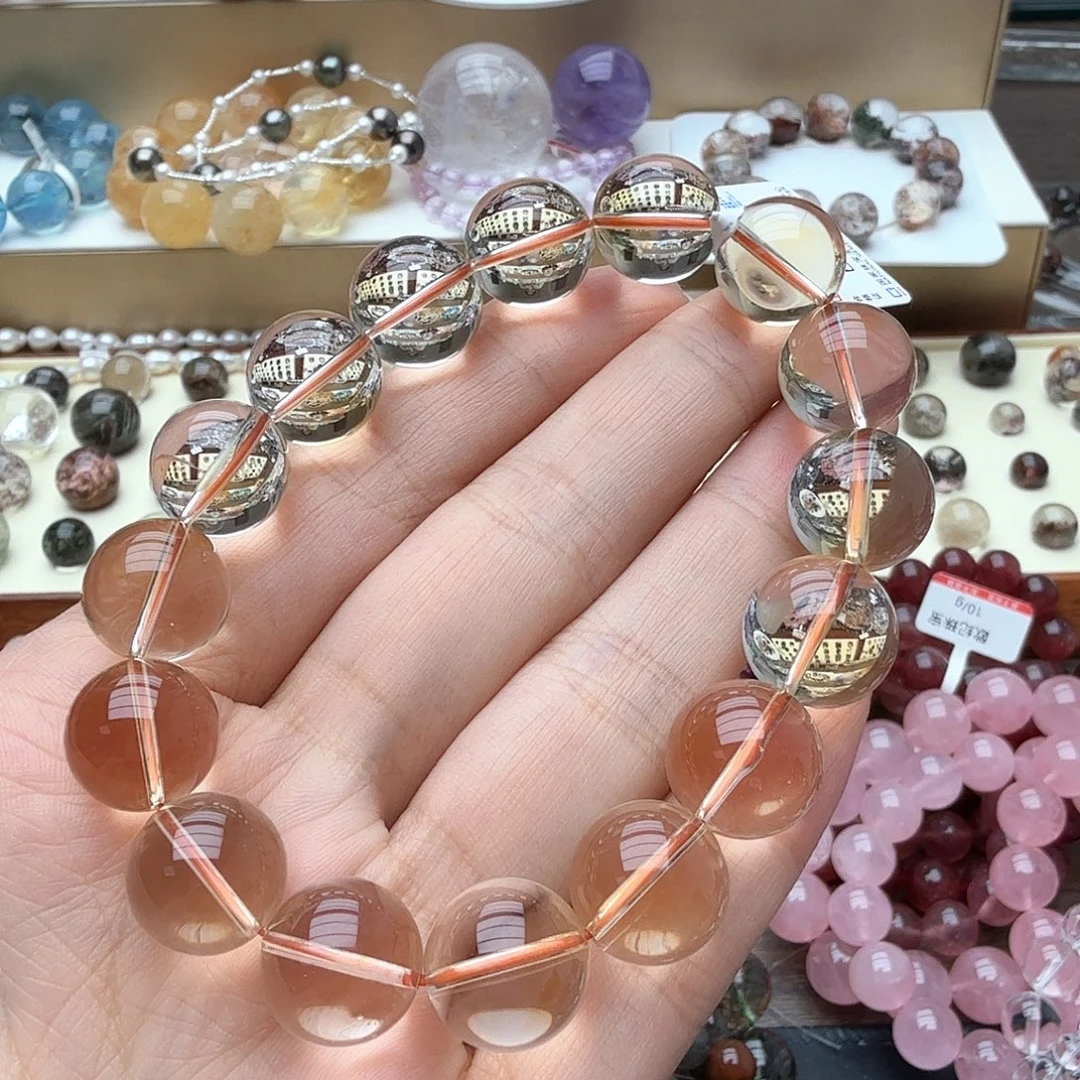 未镶嵌水晶手链巴西暴力黄浅黄14.5mm