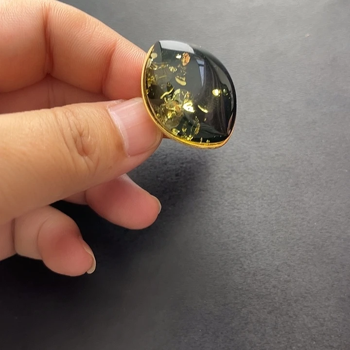 琥珀未镶嵌裸石戒指