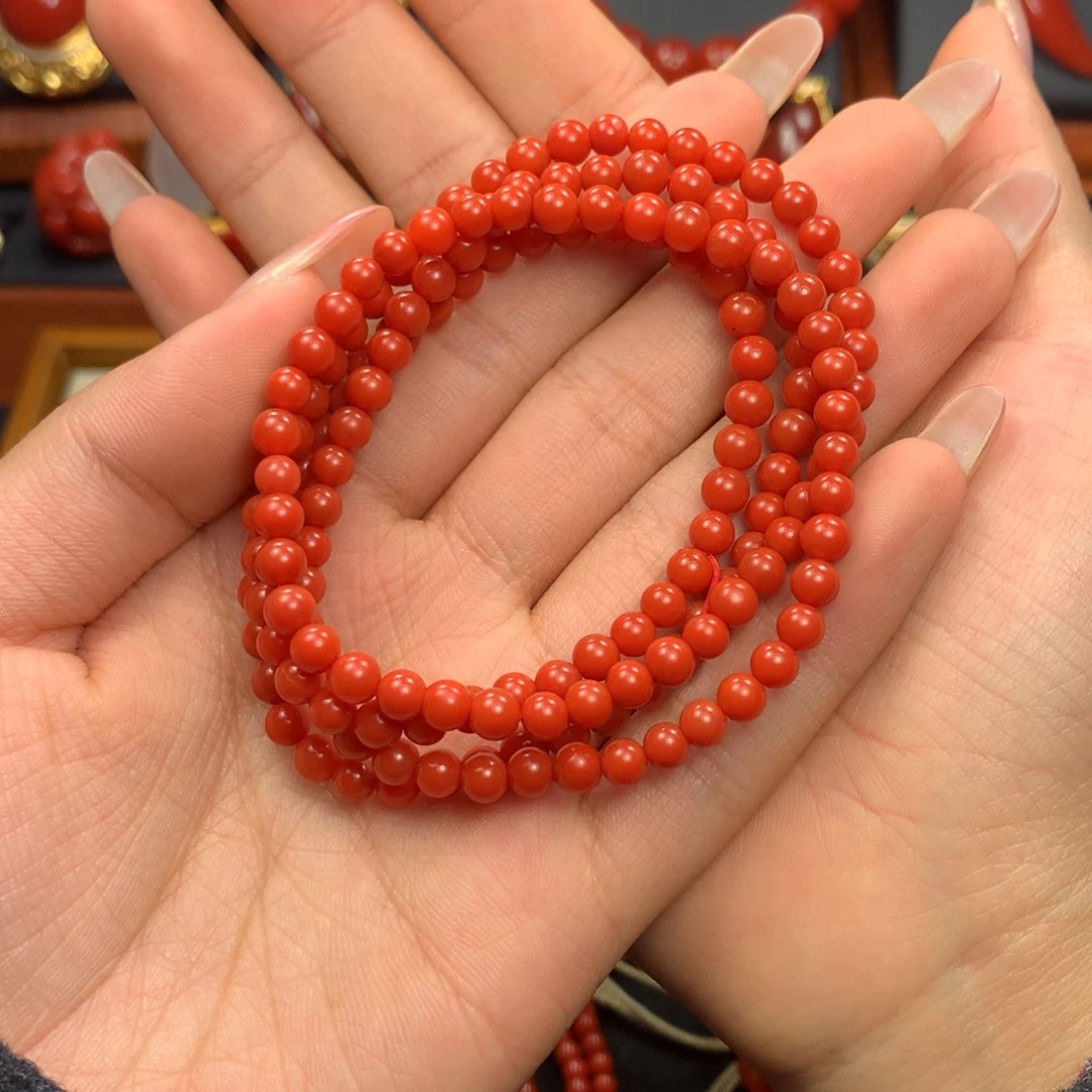 南红玛瑙未镶嵌4+柿子红108