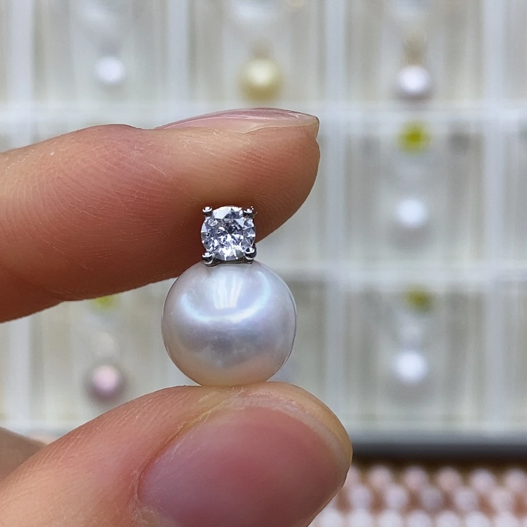 淡水珍珠吊坠(赠链)银S925镶嵌