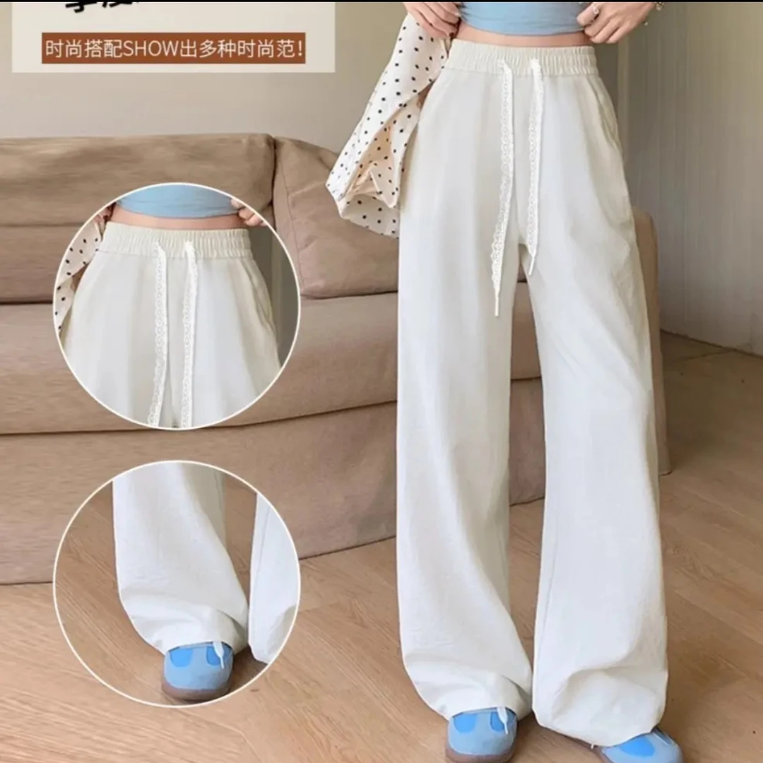 纯色夏季浪漫风印染阔腿裤休闲裤不规则设计感薄款