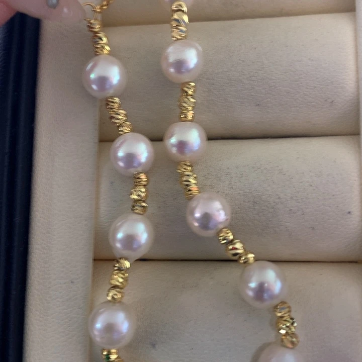 银S925镶嵌手绳海水珍珠