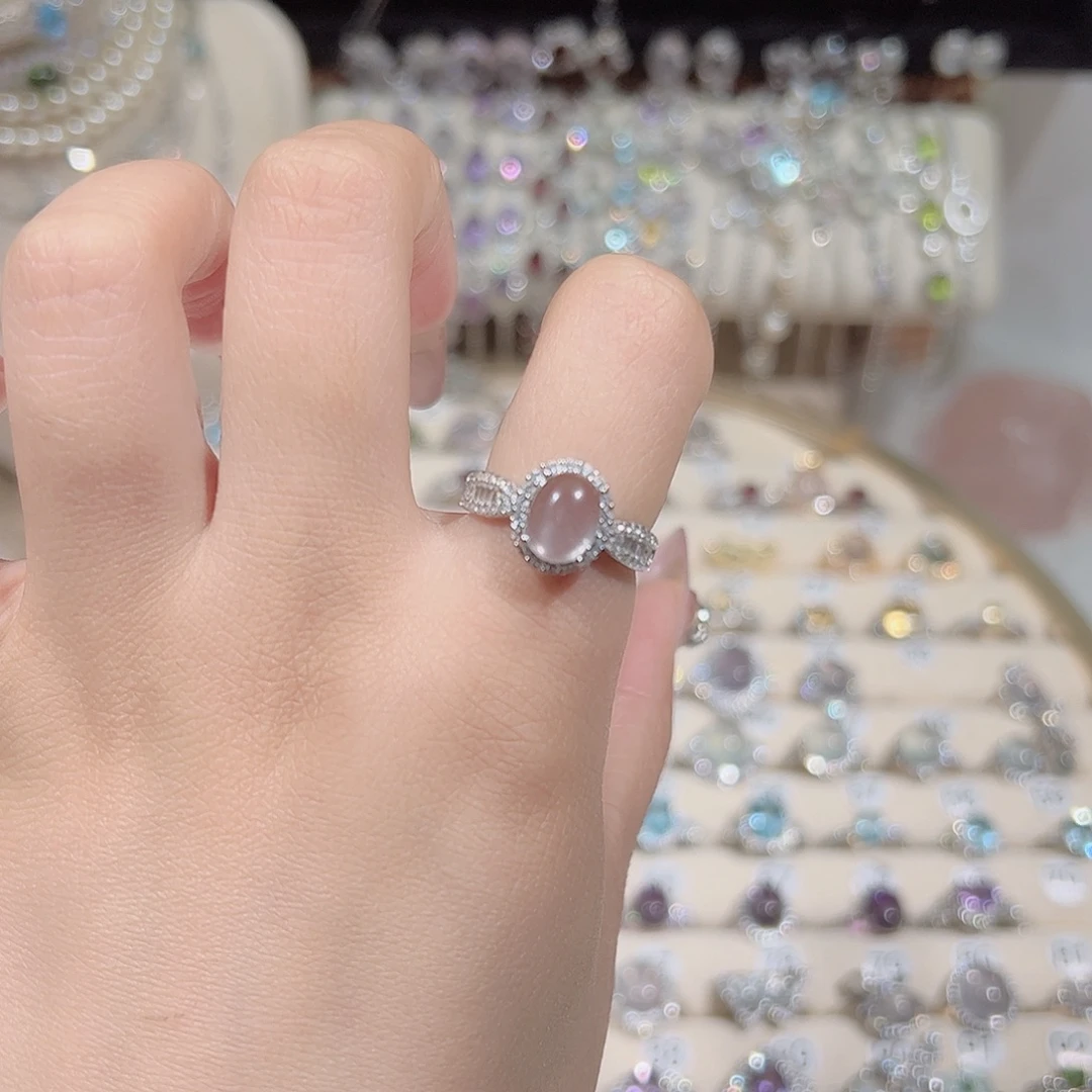 银S925镶嵌戒指芙蓉石