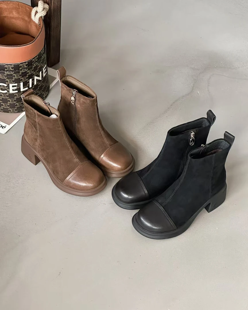 1218-100   女款时尚马丁靴休闲时尚粗跟 LBR 45109