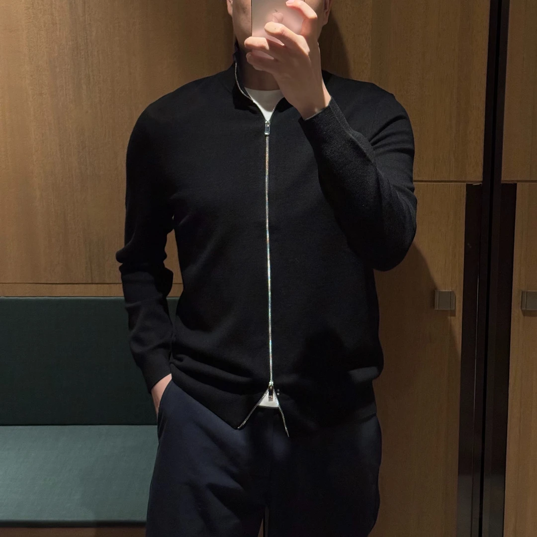 【诺可高定】秋冬进口羊毛超细4平菠萝针净版立领夹克 爵派尔XL012