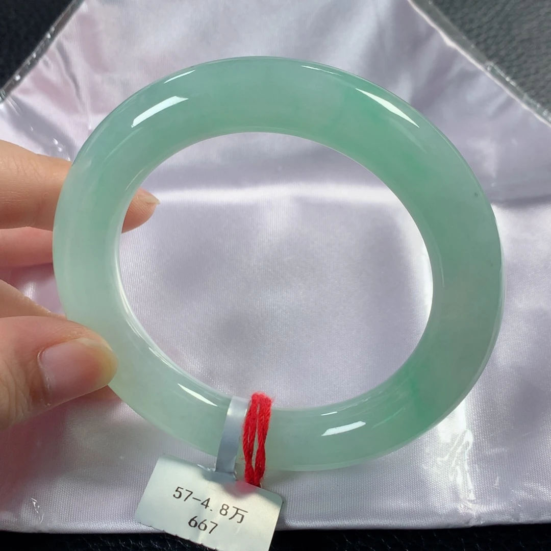 翡翠手镯未镶嵌缅甸天然翡翠手镯57圈口