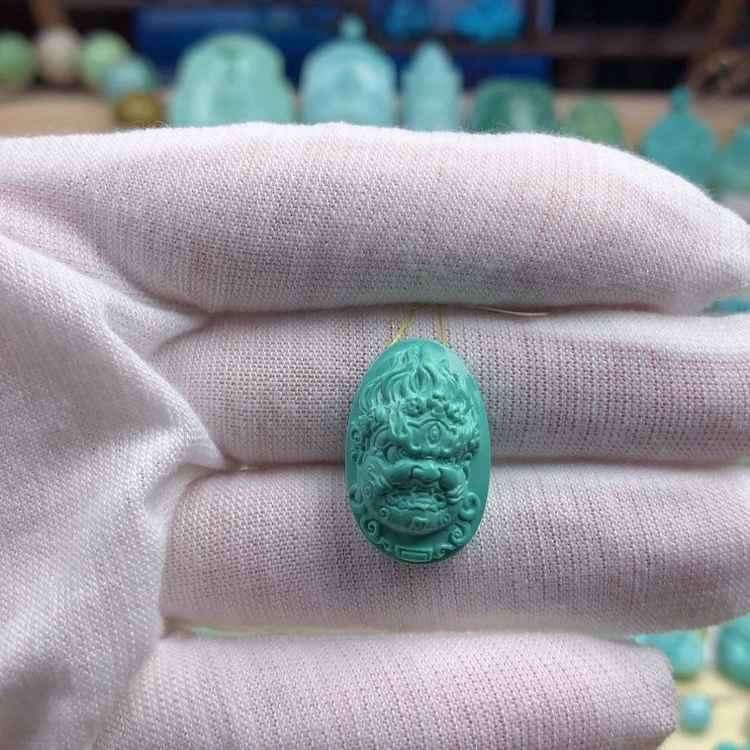 未镶嵌绿松石珠宝奇石14.3mm