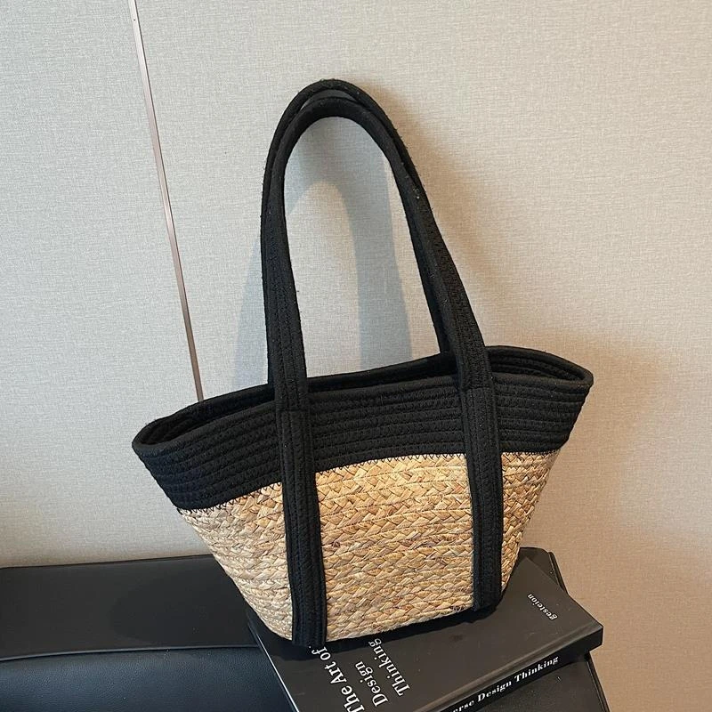 菜篮子编织包女2025新款海边度假沙滩包夏季大容量通勤单肩托特包
