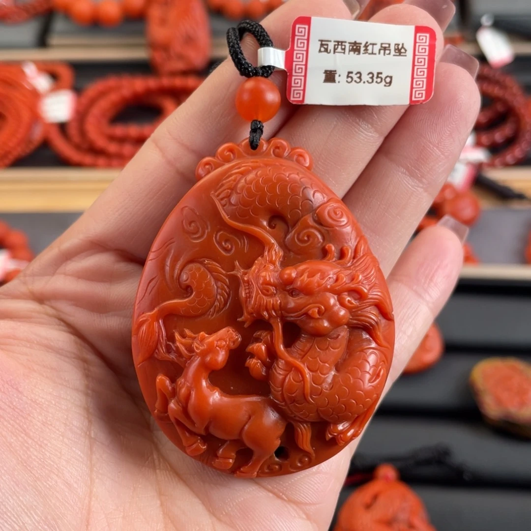 南红玛瑙未镶嵌吊坠(不含链)瓦西南红龙马精神